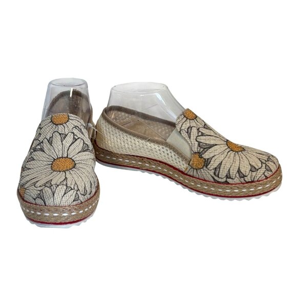 Goby Canvas Slip-On Shoes Womens US 7.5/EU 38 Cream Sunflower Daisy Flower Print - Picture 2 of 9
